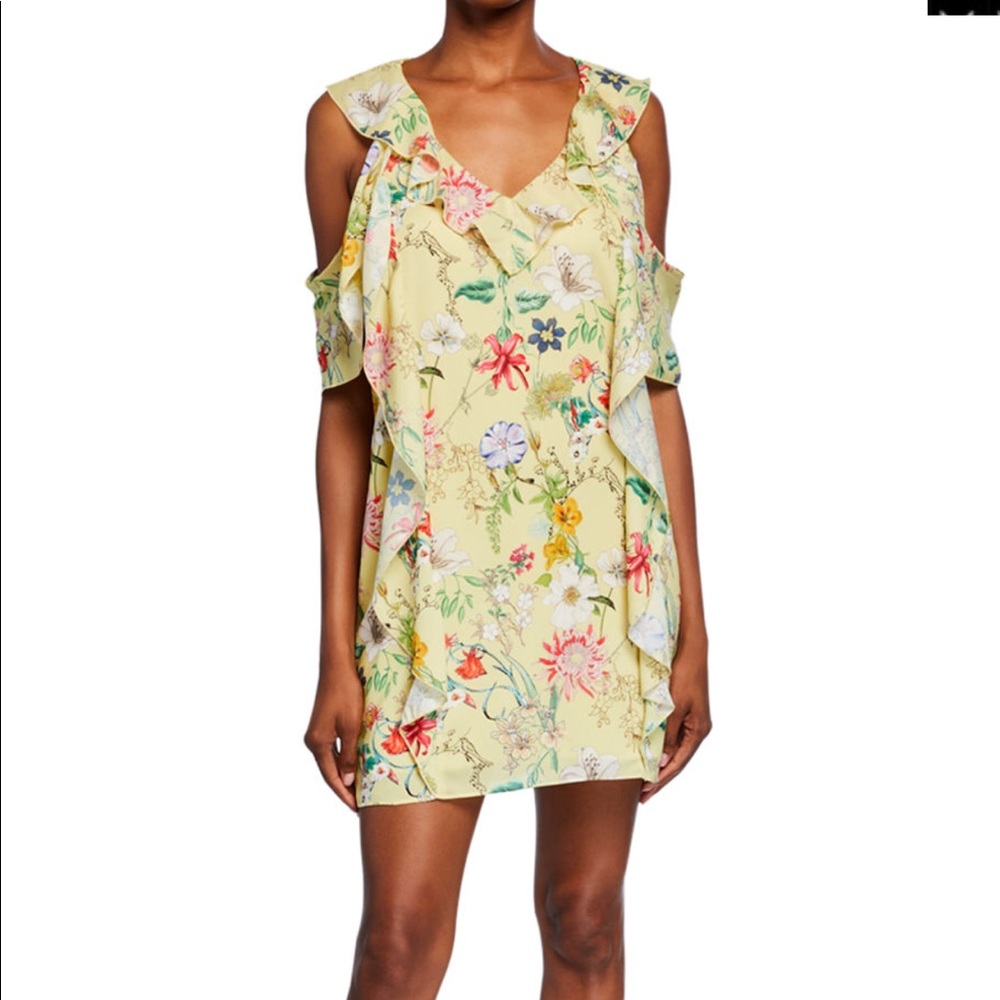 PARKER Floral cold shoulder dress